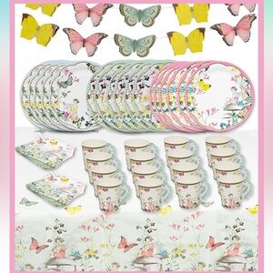 NWT Talking Tables Fairy Party Decorations and Disposable Tableware 16 Guests